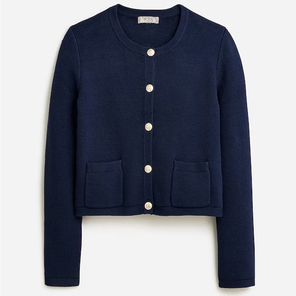 J. Crew Black Blazer with Golden Hardware size S 100% Cotton
